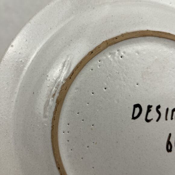 Vintage MCM Desimone Pottery Plate Abstract Rooster Italy Art 8.25 in 1960s - Picture 7 of 7